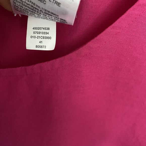 Chicos Hot Pink 3/4 Sleeve Cutwork Popover Blouse Size 1 (US size 8/10) - Picture 6 of 10